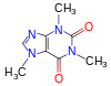 hybrid skeletal structure of the caffeine molecule