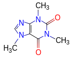 Hybrid skeletal structure of the caffeine molecule