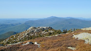 Northerly view of Mt. Mansfield from the summit of Camel's Hump.