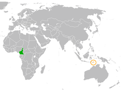 Lage von Kamerun und Osttimor