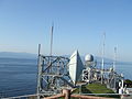 先端部分の様子 竜飛警備所のレーダーなどの先に北海道が見える（2007年10月）