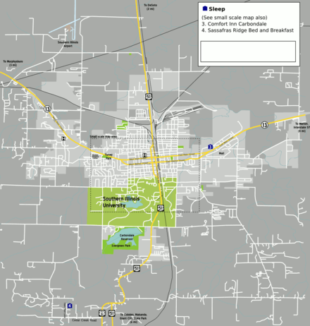 Map of Carbondale and vicinity