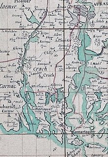 Carte de Crach et Locmariaquer publiée en 1710.