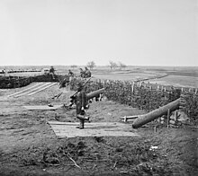 "Quaker guns" (logs used as ruses to imitate cannons) in former Confederate fortifications at Manassas Junction Centreville, VA, Quaker Guns in the fort on the heights.jpg