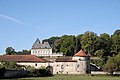Château de Neuviller-sur-Moselle communs, terrasse, salle à manger, cuisine, escalier, vestibule, grille