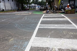 <span class="mw-page-title-main">Guerrilla crosswalk</span> Unauthorized pedestrian crossing markings