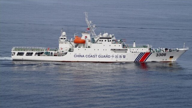 A Chinese Coast Guard ship participating in an international exercise