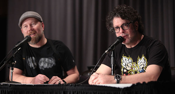 Christopher Sabat (left) and Sean Schemmel (right) have provided Funimation's English dub voices for Vegeta and Goku, respectively, since 1999.