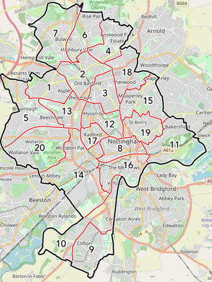 300px city of nottingham   electoral wards