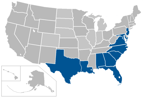 Coastal Collegiate Sports Association locations