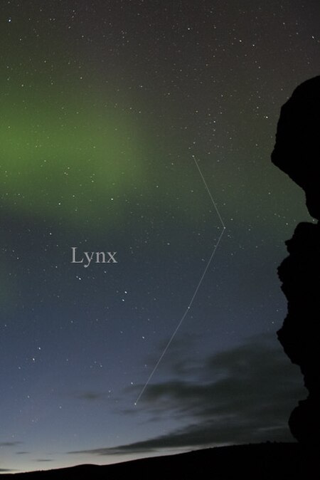 The constellation of Lynx as it can be seen by the naked eye