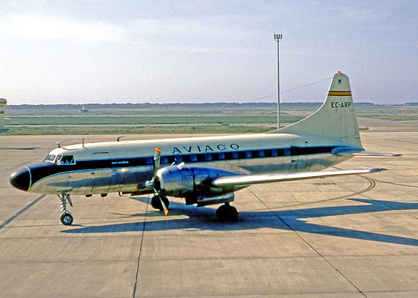 Aviaco Convair 440 at Barcelona Airport in 1970