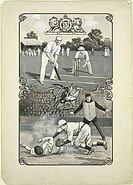 A depiction of cricket (top) and baseball (bottom). Cricket vs. baseball (4050380395).jpg