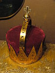 Den överblivna stommen eller skrovet av Josef II:s ärkehertigkrona utan ädelstenar och hermelinsutstyrsel.