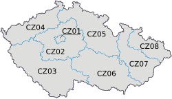 NUTS 2 regions of the Czech Republic Cznuts2.svg