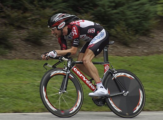 David Zabriskie op weg naar het Amerikaans kampioen individuele tijdrit op de weg (2006)