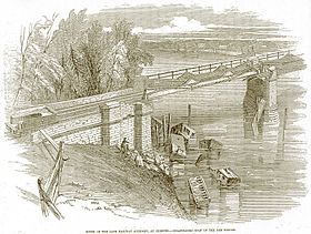 Ilustración del accidente de Dee Bridge