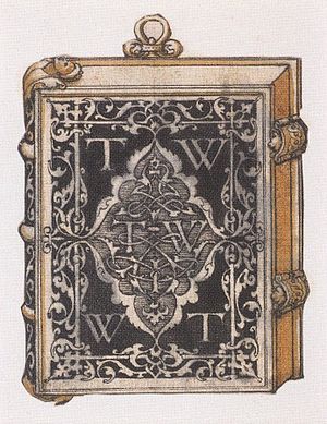 Design for a metalwork book cover, by Hans Holbein the Younger.jpg