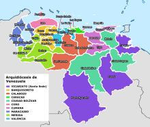 Map of dioceses of Venezuela Diocesisvenezuela.svg