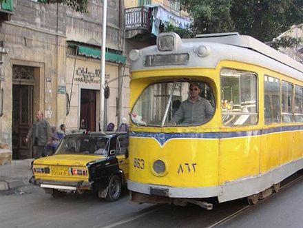 Alexandria tram in Egypt