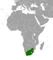 Ligging van Suid-Afrika (groen) en Eswatini (oranje)