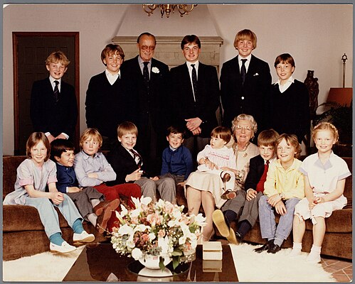 Familiefoto met kleinkinderen, 1983