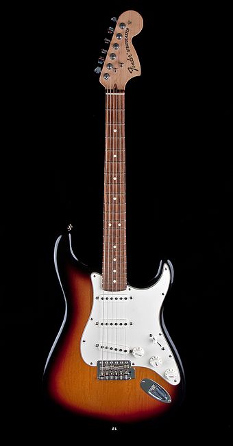 The Fender Stratocaster has one of the most often emulated electric guitar shapes[17][18]