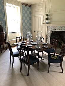 The mansion's formal dining room Formal dining room inside Van Cortlandt House Museum.jpg