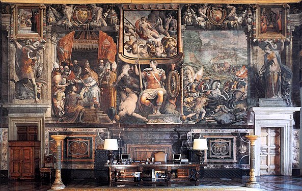 Verherrlichung Ranuccio il Vecchio - Francesco Salviati (linke Seite)