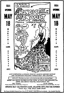 Advertisement for a 1926 performance by Renault in Atlantic City, New Jersey Francis Renault - Apr 1926 Variety.jpg