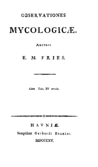 Титульный лист первого тома первого издания Observationes mycologicae (1815)