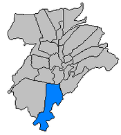 Mappa della città di Lussemburgo, con Gasperich evidenziato