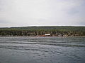 A view of the hillside in from the harbor.