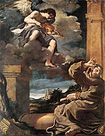 Guercino - St Francis avec un ange jouant du violon - WGA10943.jpg