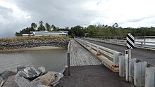 Gundy Anton Bridge from Machans Beach over Redden Creek to Redden Island, 2018 Gundy Anton Bridge over Redden Creek to Redden Island, Machans Beach, 2018.jpg