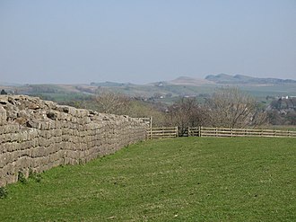 Hadrian's Wall in the parish, west of Milecastle 49 Hadrian's Wall west of Milecastle 49 (Harrow's Scar) - geograph.org.uk - 1359251.jpg