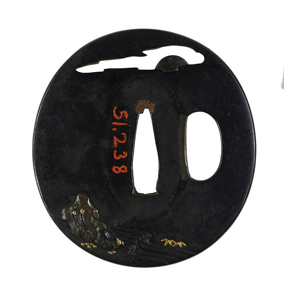 File:Hamano Shôzui - Tsuba with an Owl on a Stone Lantern - Walters 51238 - Back.jpg