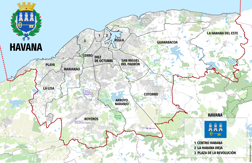 Havana Ayrıntılı Bölgeler Haritası (2022-01) ⓘ