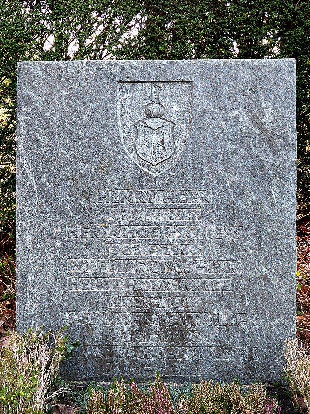 Henry Hoek (1878–1951) Geologe, Meteorologe, Bergsteiger, Skipionier, Autor, Familiengrab auf dem Friedhof Hörnli, Riehen, Basel-Stadt