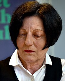 Herta Muller, the 2009 laureate, received the award in particular recognition of her novel Everything I Possess I Carry With Me Herta Muller (2019).jpg