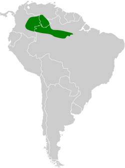 Distribución geográfica del saltarín crestiamarillo.