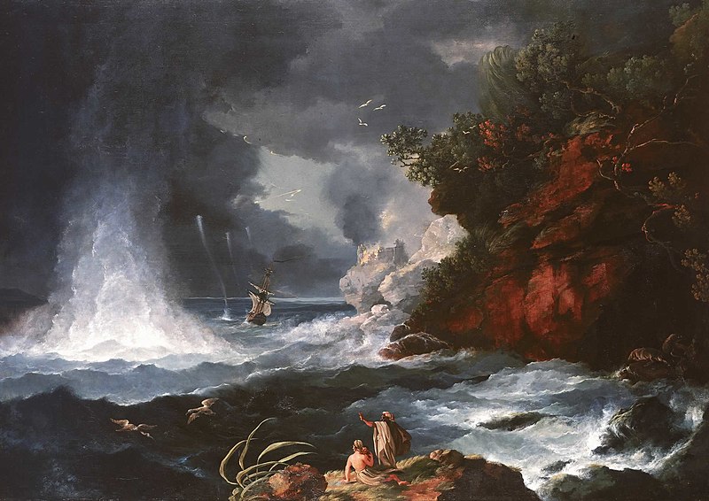 File:HodgesA View of Cape Stephens in Cook's Straits New Zealand with Waterspout 1776..jpg