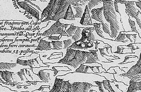 Hogenberg en Braun se kaart, Cairus, quae olim Babylon (1572), bestaan in verskeie boeke van verskillende skrywers, met die Sfinks wat anders lyk.