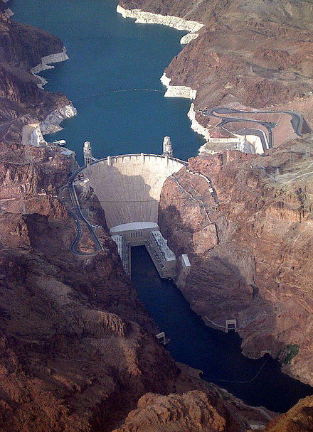 The Hoover Dam in the United States is a large conventional dammed-hydro facility, with an installed capacity of 2,080 MW.