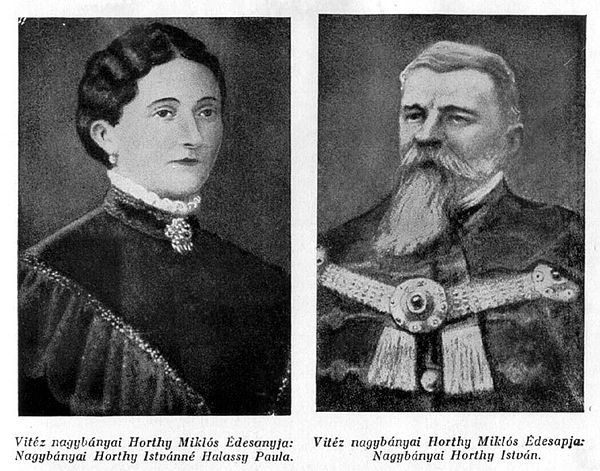 Miklós Horthy's parents: Paula Halassy and István Horthy