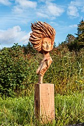 Скульптура «На вятру» працы Еруна Бурсмы ў нідэрляндзкім батанічным садзе Гортус Гарэн.
