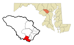 Howard County Maryland Incorporated and Unincorporated areas North Laurel Highlighted.svg