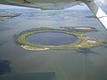 Die Insel IJsseloog im IJsselmeer in den Niederlanden: In den See dieser Insel leitet man giftigen Schlamm, damit er nicht in das IJsselmeer gelangt.