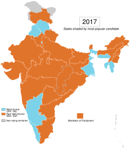 The 2017 electoral college vote Indian presidential election, 2017.svg