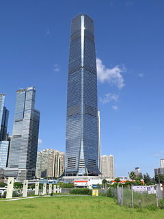 International Commerce Centre skyscraper in West Kowloon, Hong Kong